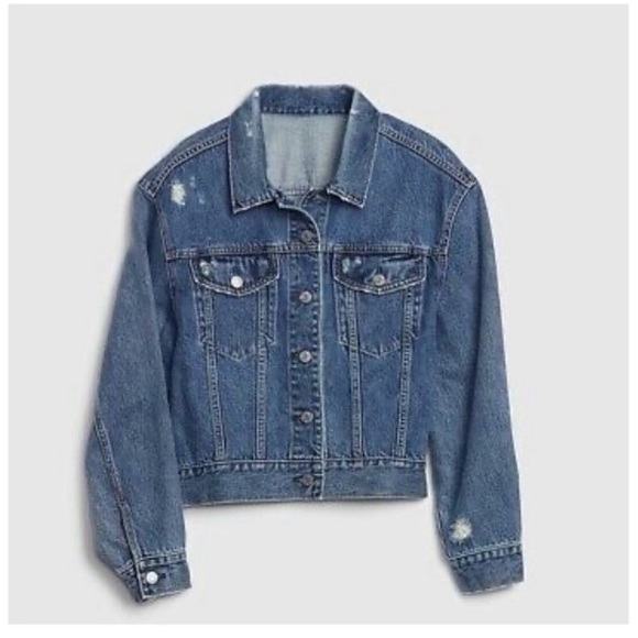 Gap Distressed Denim Dolman Icon Jacket XXL - Picture 5 of 8